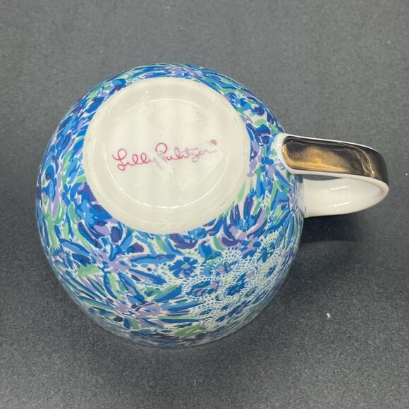 Lilly Pulitzer Coffee Tea Mug Blue Green Floral Beachy - Picture 6 of 6